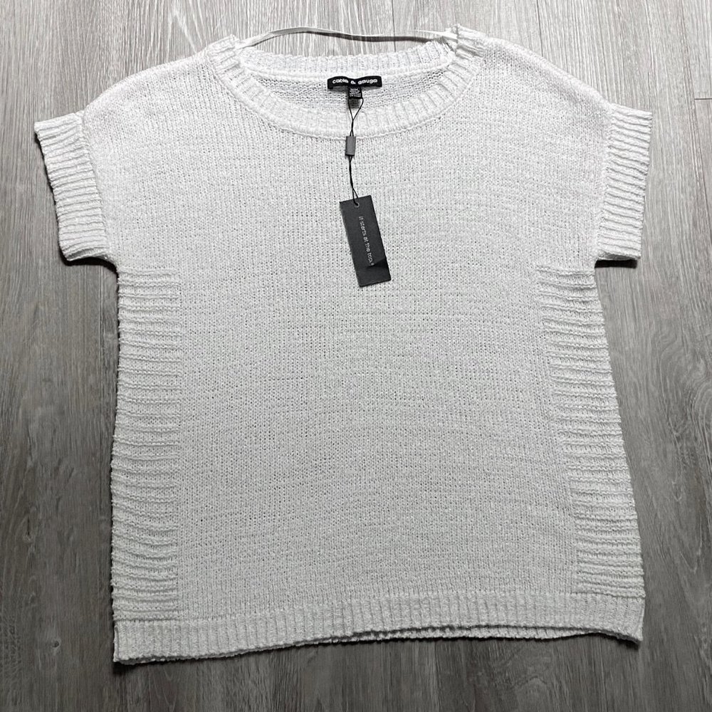 (10) - New Cable & Gauge Loose Open Knit Minimalist Basic Beach Coastal Top M